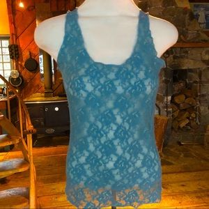 Dex turquoise lace tank top